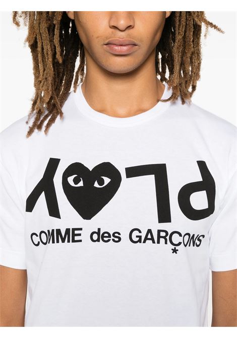 printed logo t-shirt unisex white COMME DES GARÇONS PLAY | AX-T068-0511